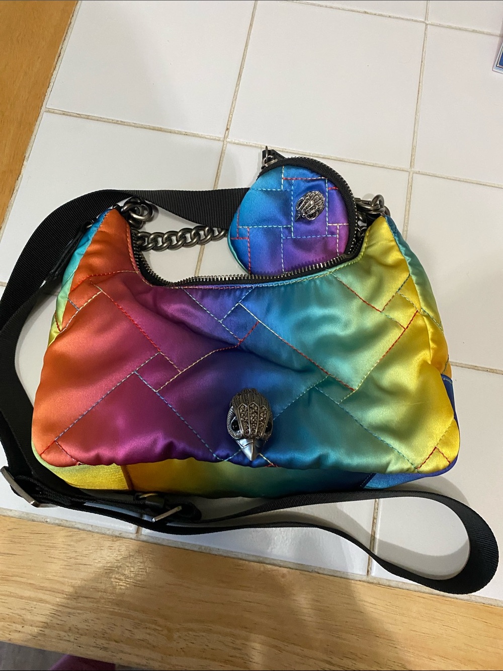 Kurt Geiger Rainbow quilted small purse